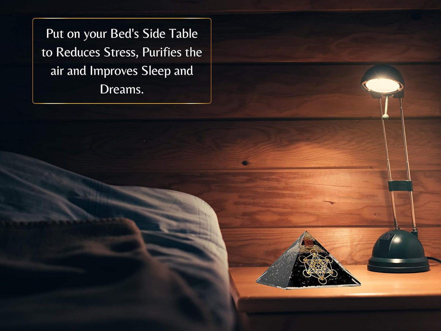 Large Orgone Pyramid of Shungite Stones | Shungite Pyramid Crystal | Metatron Cube Orgonite Pyramid | Organ Pyramids Positive Energy Healing