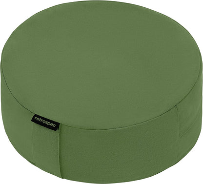 Sedona Zafu Meditation Cushion Filled W/Buckwheat Hulls - Yoga Pillow for Meditation Practices - Machine Washable 100% Cotton Cover & Durable Carry Handle, Round