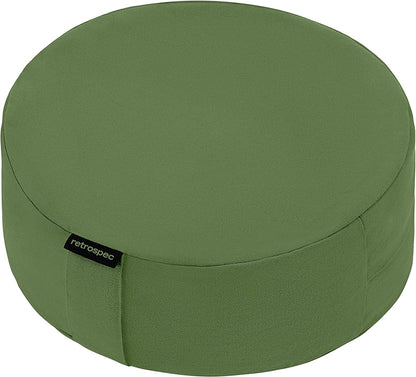 Sedona Zafu Meditation Cushion Filled W/Buckwheat Hulls - Yoga Pillow for Meditation Practices - Machine Washable 100% Cotton Cover & Durable Carry Handle, Round