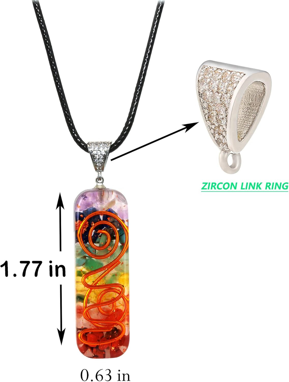 7 Chakra Necklace Bracelet Orgone Energy Protection and Spiritual Healing Pendant Necklaces Bracelets Set for Women Men