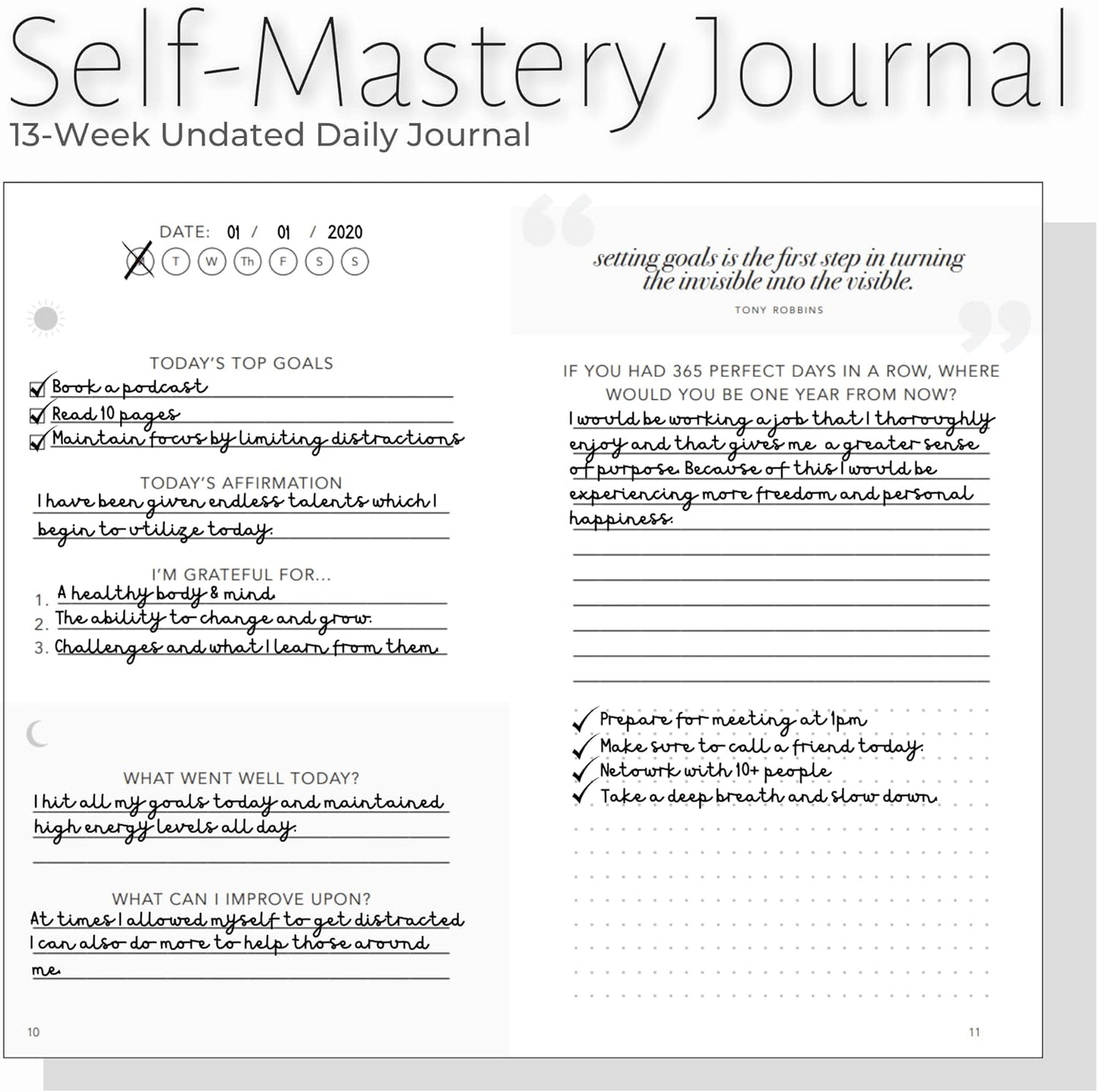 Self-Mastery Journal for Men - Gratitude Journals – 5 Minute Journal - Reflection Manifestation Journals for Mindfulness – Self Care Journal – Goal/Guided Gratitude Journal for Women & Men