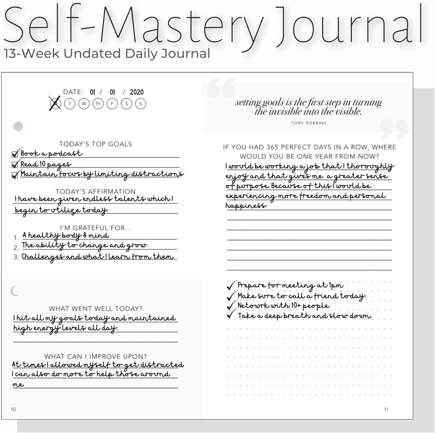 Self-Mastery Journal for Men - Gratitude Journals – 5 Minute Journal - Reflection Manifestation Journals for Mindfulness – Self Care Journal – Goal/Guided Gratitude Journal for Women & Men