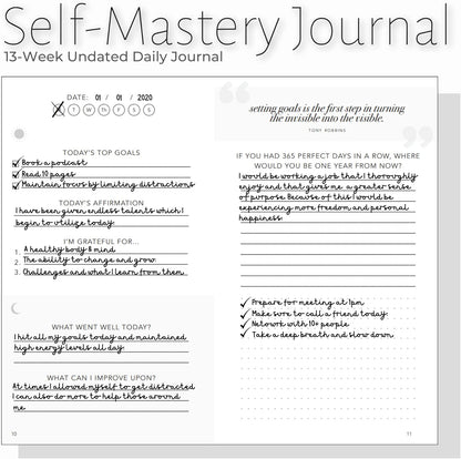 Self-Mastery Journal for Men - Gratitude Journals – 5 Minute Journal - Reflection Manifestation Journals for Mindfulness – Self Care Journal – Goal/Guided Gratitude Journal for Women & Men