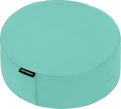 Sedona Zafu Meditation Cushion Filled W/Buckwheat Hulls - Yoga Pillow for Meditation Practices - Machine Washable 100% Cotton Cover & Durable Carry Handle, Round