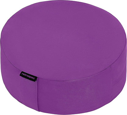 Sedona Zafu Meditation Cushion Filled W/Buckwheat Hulls - Yoga Pillow for Meditation Practices - Machine Washable 100% Cotton Cover & Durable Carry Handle, Round