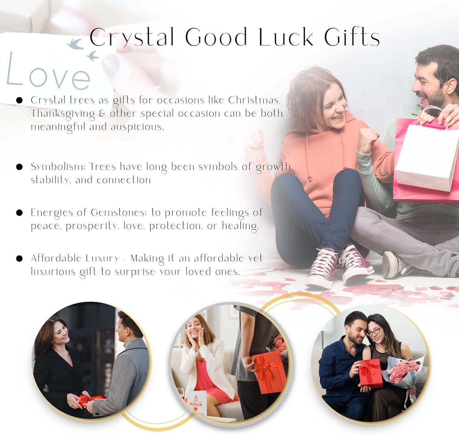 Bonsai Tree - Crystals and Healing Stones - Living Room Decor - Crystal Tree Tree of Life - Gem Tree Stones - Feng Shui and Money - Shelf Decor for Office