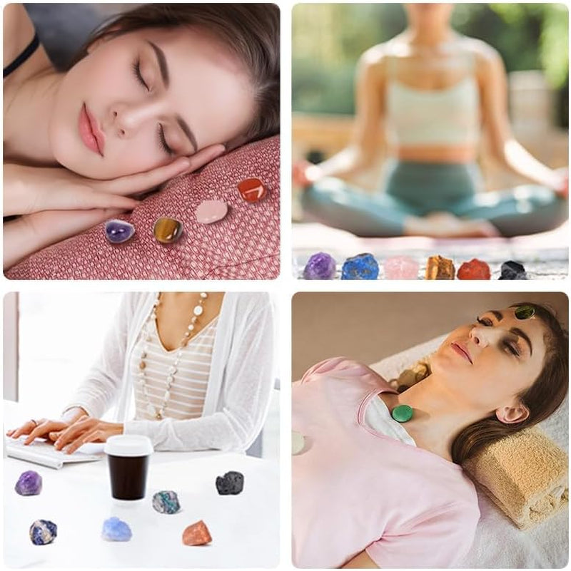 Crystals and Healing Stones,26 Pcs Healing Crystal Set for Meditation,7 Raw Chakra Stones Crystals Kit Pyramid Reiki Real Crystal Stones with Wooden Box,Gifts for Crystal Beginners