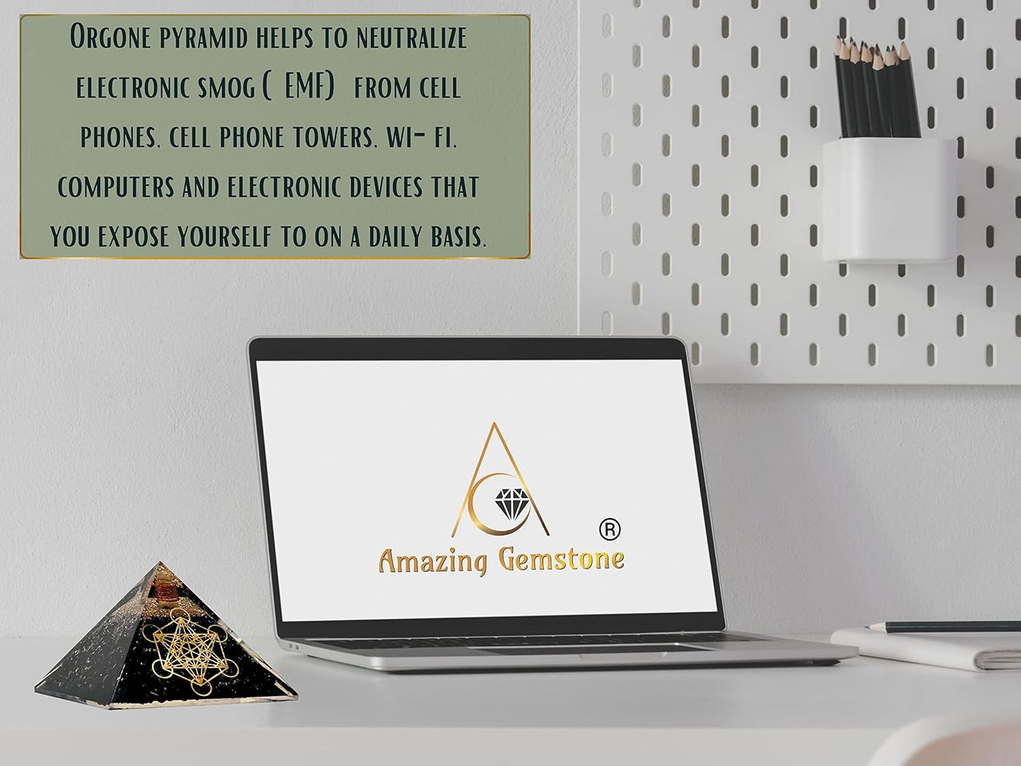 Large Orgone Pyramid of Shungite Stones | Shungite Pyramid Crystal | Metatron Cube Orgonite Pyramid | Organ Pyramids Positive Energy Healing