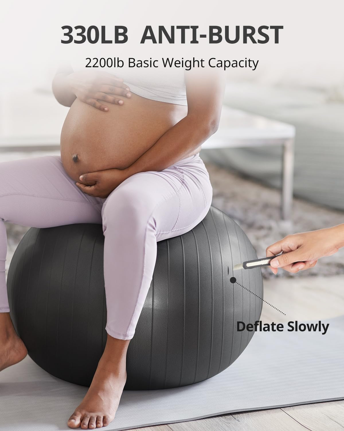 Extra Thick Yoga Ball Exercise Ball, 5 Sizes Gym Ball, Heavy Duty Ball Chair for Balance, Stability, Pregnancy, Quick Pump Included
