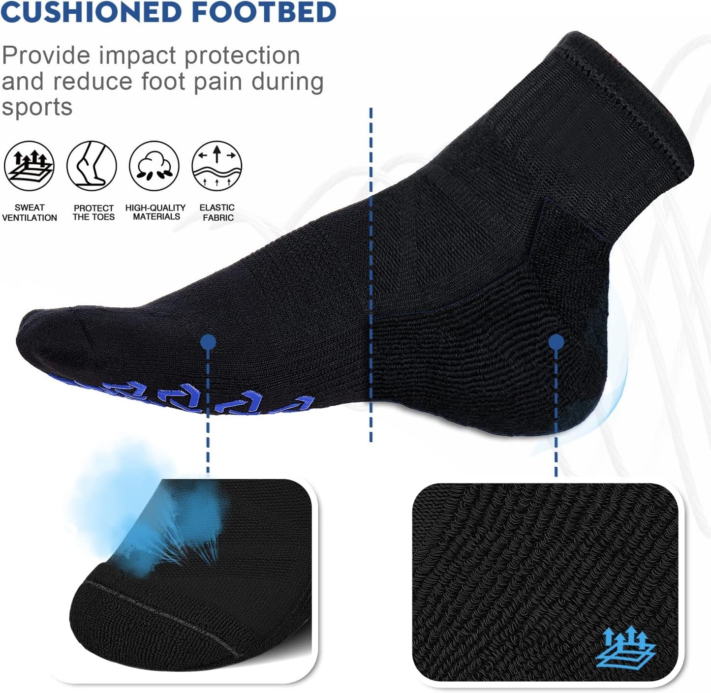 Non-Slip Grip Socks for Yoga, Pilates & Home Workouts - Perfect Cushioning for Men and Women