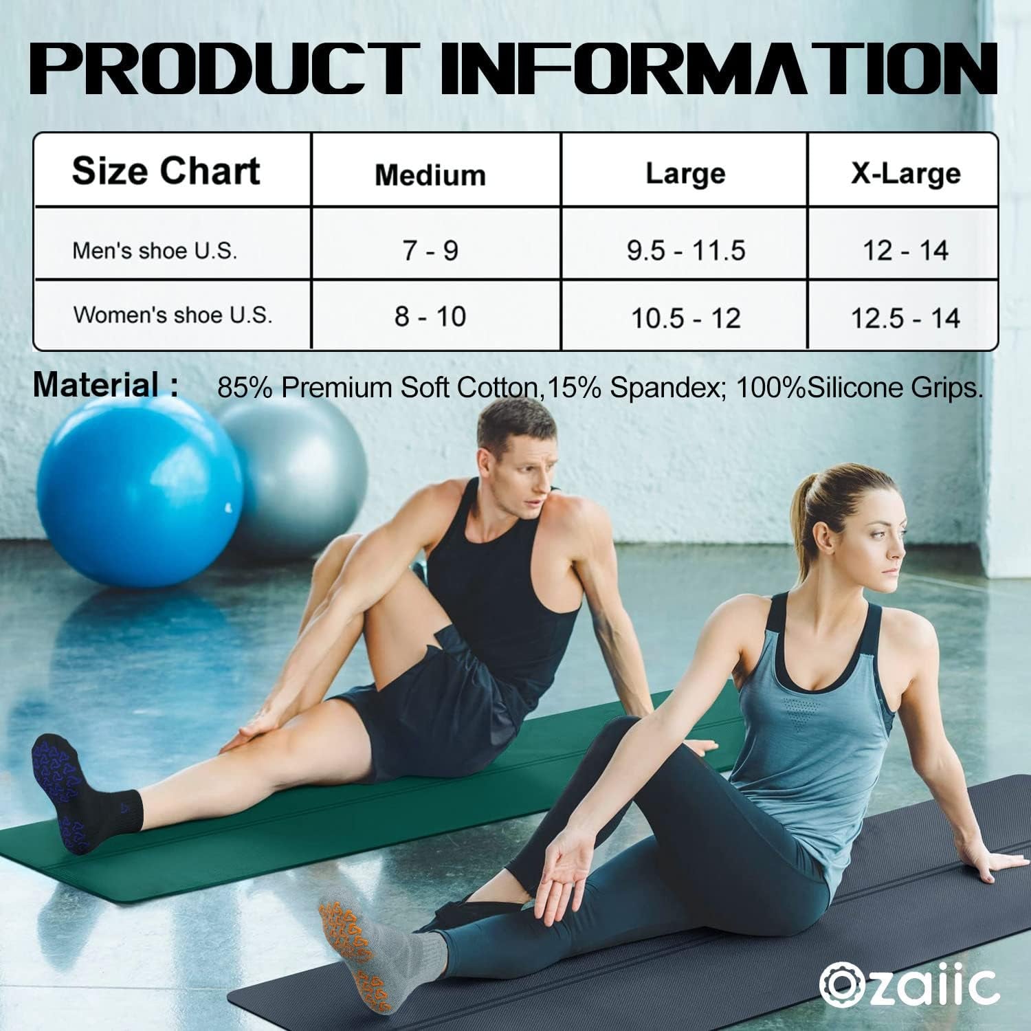 Non-Slip Grip Socks for Yoga, Pilates & Home Workouts - Perfect Cushioning for Men and Women