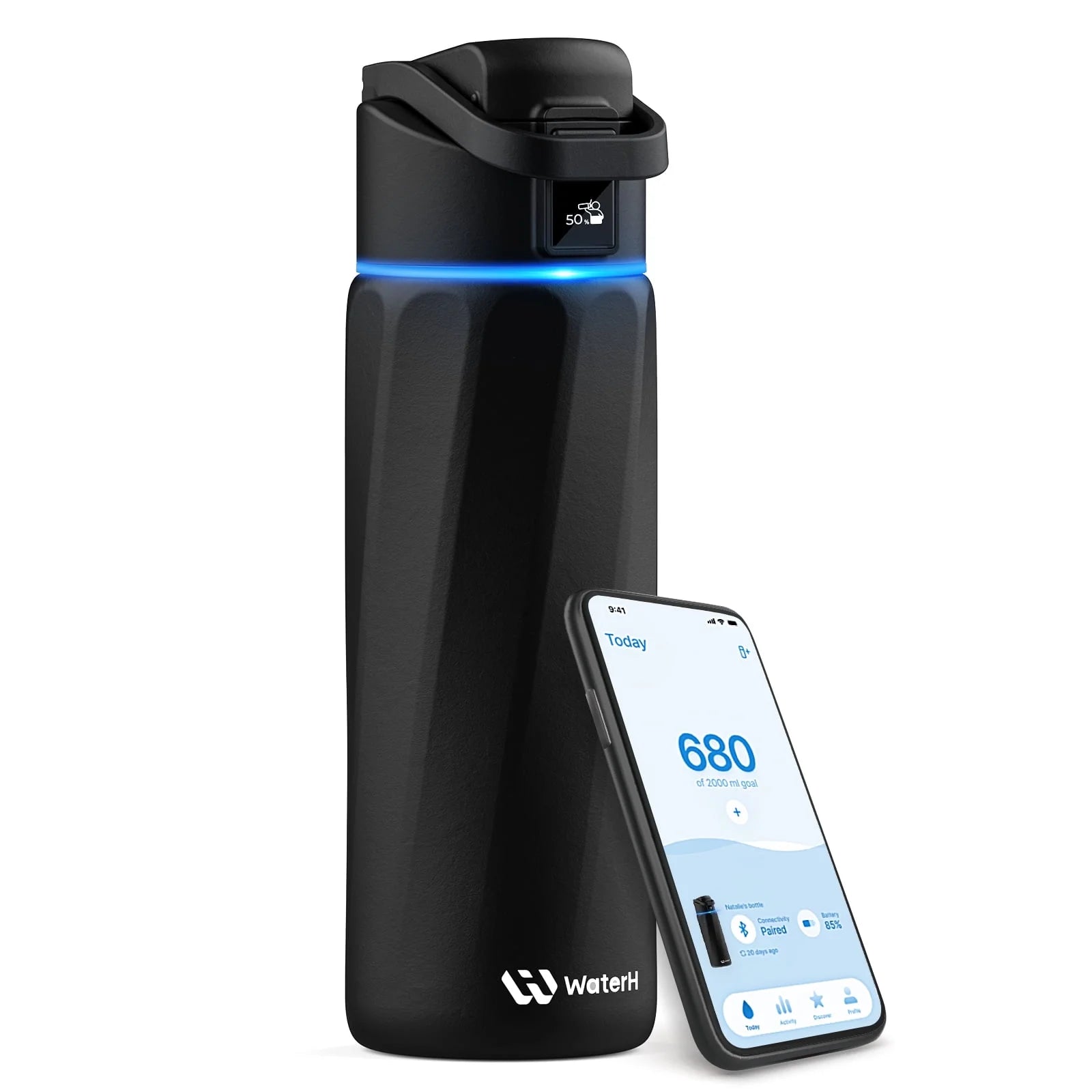 Boost Smart Water Bottle with Reminder to Drink Water, 24Oz Bpa-Free Stainless Steel Vacuum Insulated Water Bottle, Wide Mouth Water Tracker Bottle with APP, Ideal for Gift